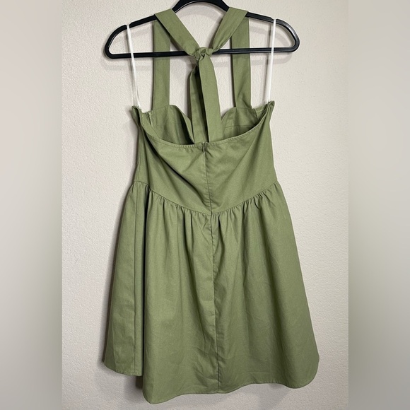 Princess Polly *NWT LYLE MINI DRESS SAGE Green Size 12 - Picture 4 of 10